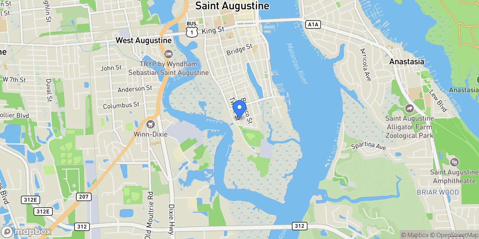 Map showing 171 Twine St , St Augustine, FL 32084, St. Augustine, Florida, United States.