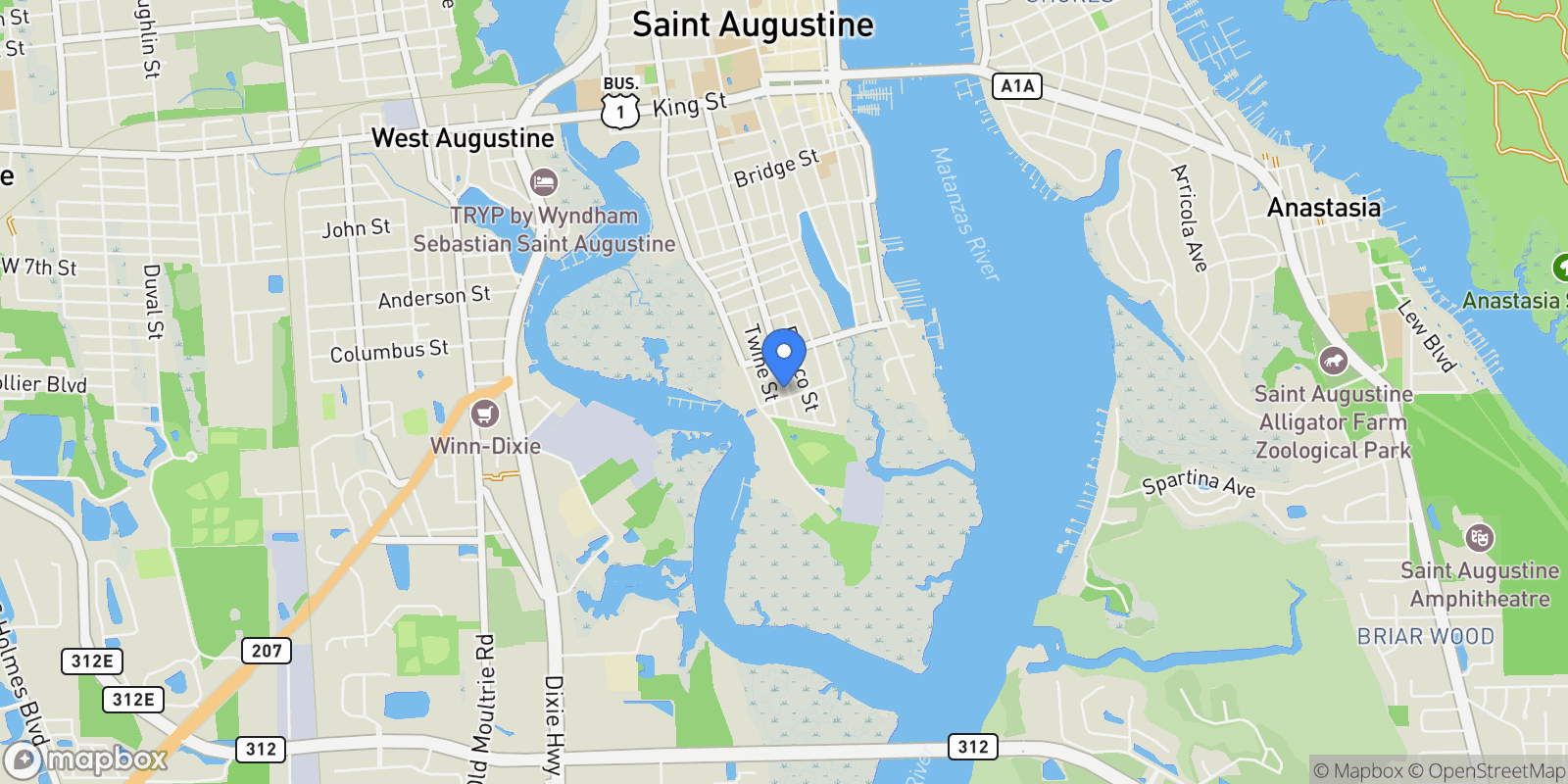Map showing 170 Martin Luther King Ave , St Augustine, FL 32084, St. Augustine, Florida, United States.