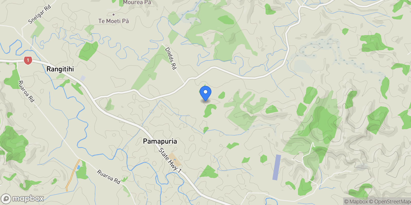 Map showing 6986B State Highway 1, Kaitaia, NTL 0482, Kaitaia, Northland, New Zealand.