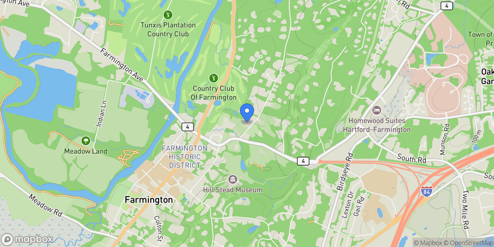 Map showing 11 Mountain Spring Road, Farmington, CT 06032, Farmington, Connecticut, United States.