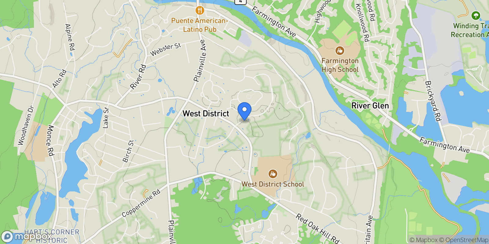 Map showing 6 Chaffee Lane, Farmington, CT 06085, Farmington, Connecticut, United States.