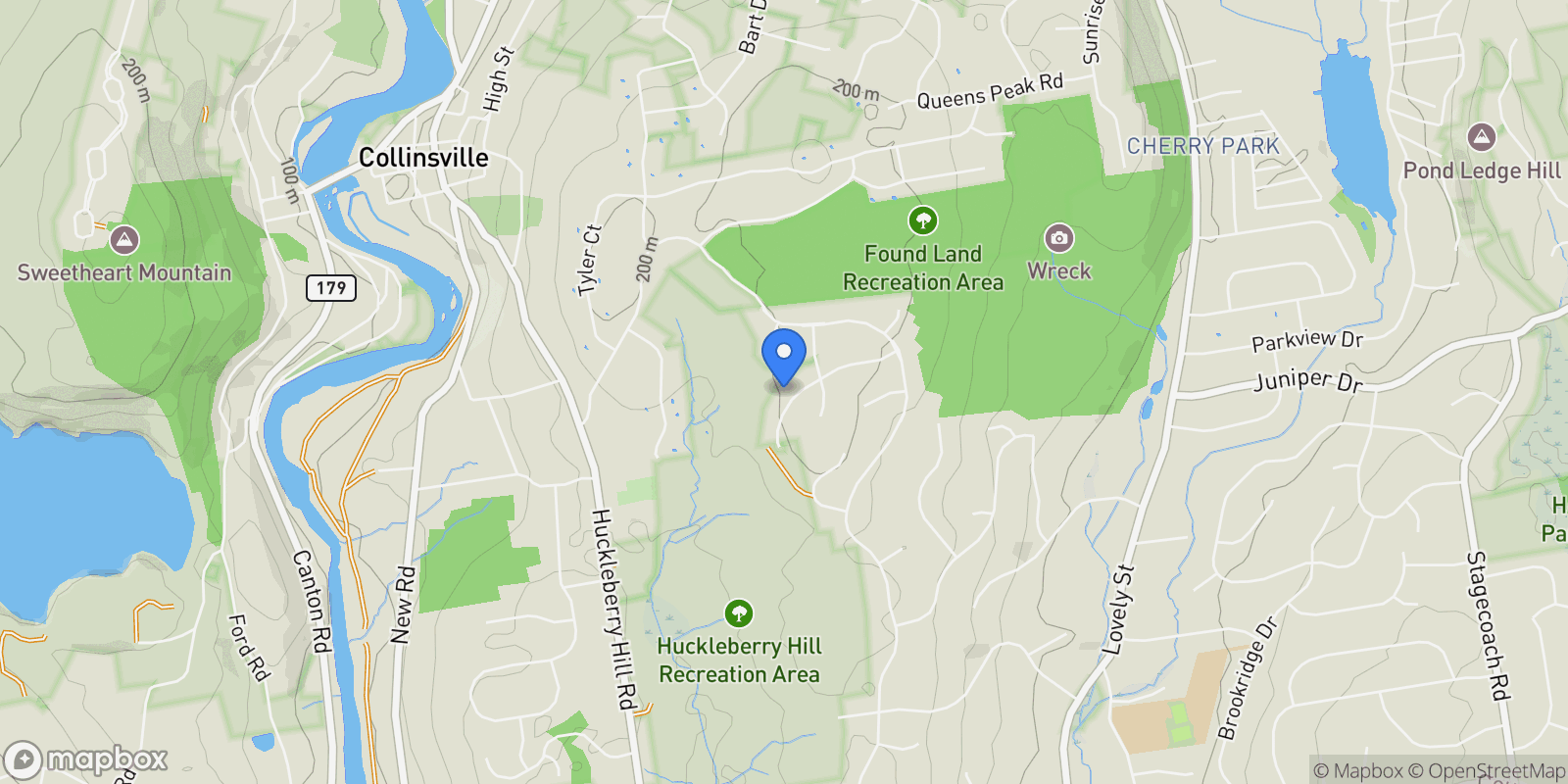 Map showing 48 Weatherstone, Avon, CT 06001, Avon, Connecticut, United States.
