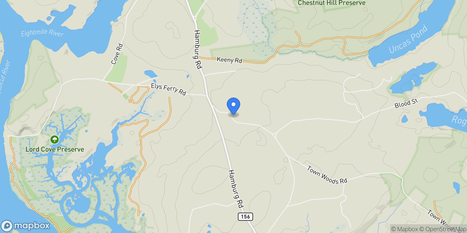 Map showing 131 Bill Hill Road, Lyme, CT 06371, Lyme, Connecticut, United States.