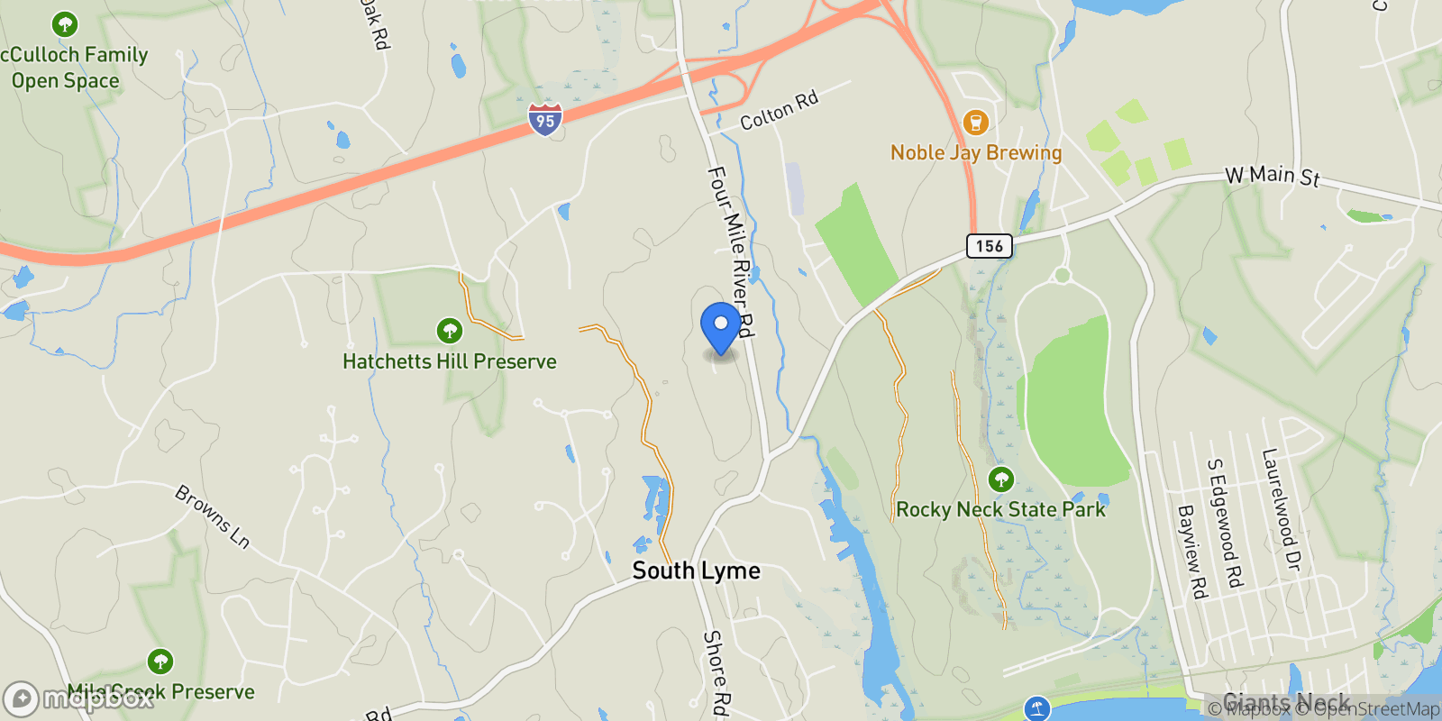 Map showing 4 Jean Drive, Old Lyme, CT 06371, Lyme, Connecticut, United States.