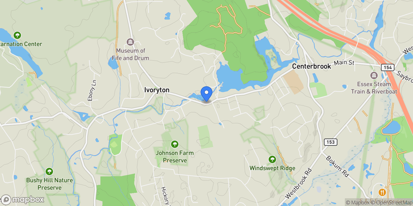 Map showing 45 Main Street, Essex, CT 06442, Essex, Connecticut, United States.