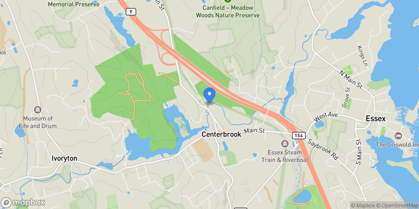 Map showing 33 Deep River Road, Essex, CT 06409, Essex, Connecticut, United States.