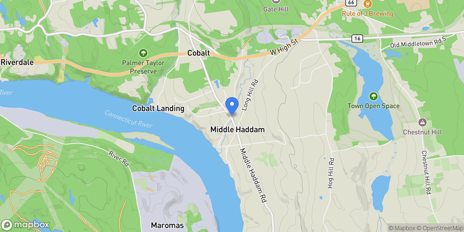 Map showing 58 Middle Haddam Road, East Hampton, CT 06456, East Hampton, Connecticut, United States.