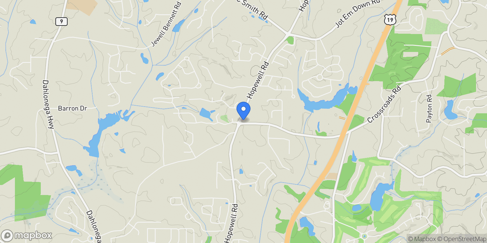 Map showing Cumming, Georgia, United States.