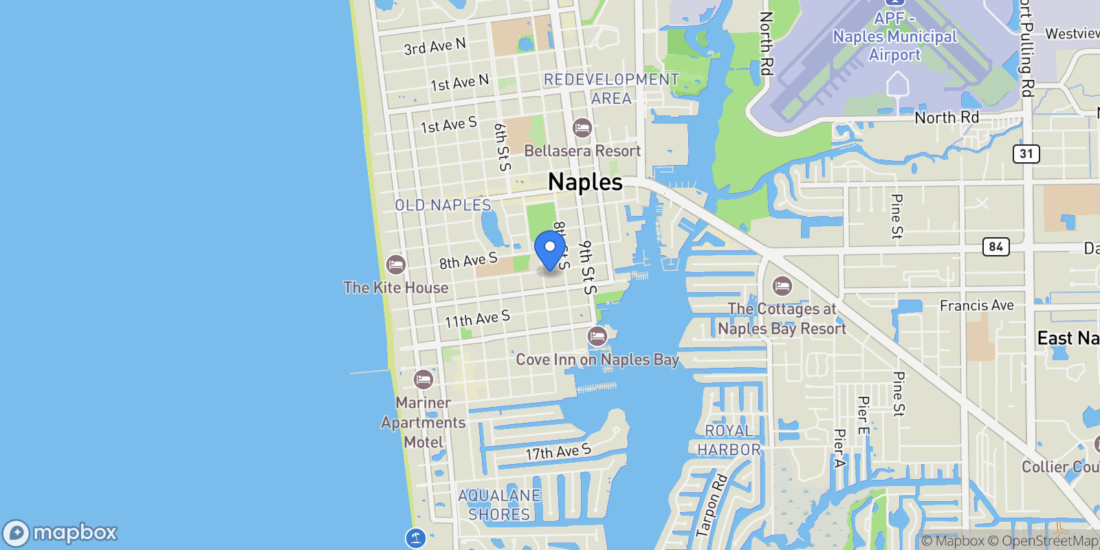 Map showing 730 9th Avenue S, Naples, FL 34102, Naples, Florida, United States.