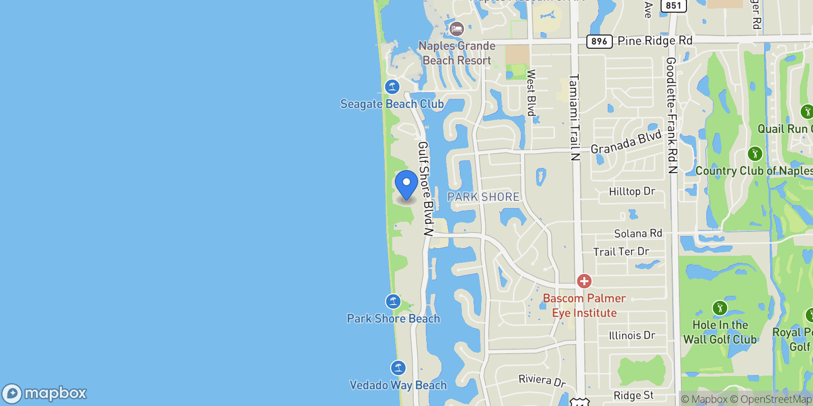 Map showing 4251 Gulf Shore Boulevard N , 19D, Naples, FL 34103, Naples, Florida, United States.