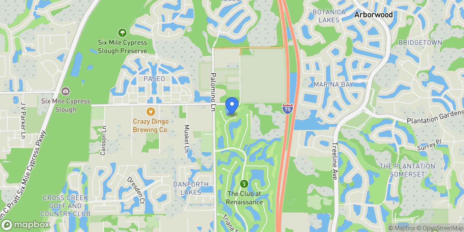 Map showing 12450 Vittoria Way, Fort Myers, FL 33912, Fort Myers, Florida, United States.