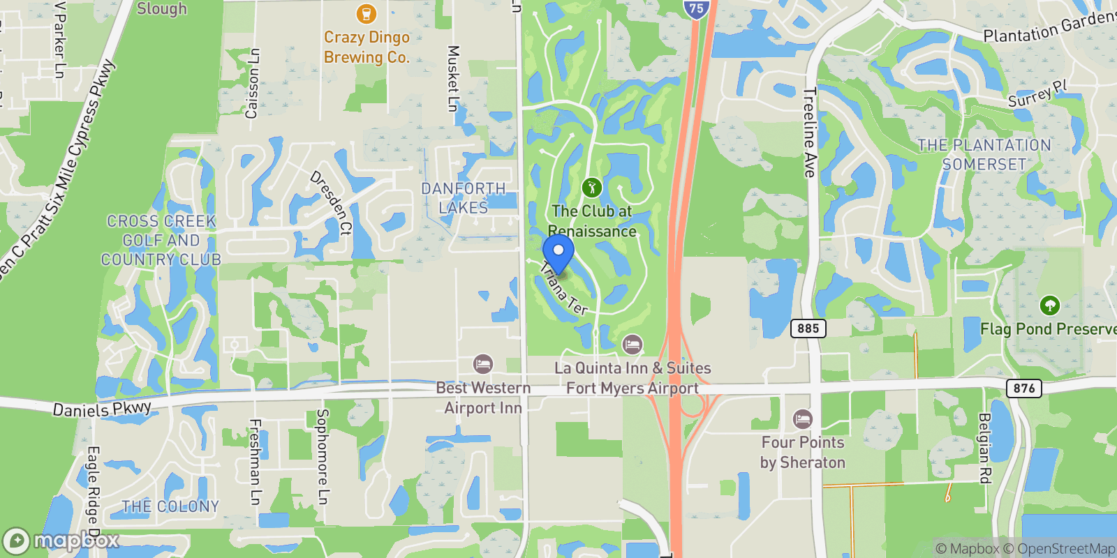 Map showing 9290 Triana Terrace , 243, Fort Myers, FL 33912, Fort Myers, Florida, United States.
