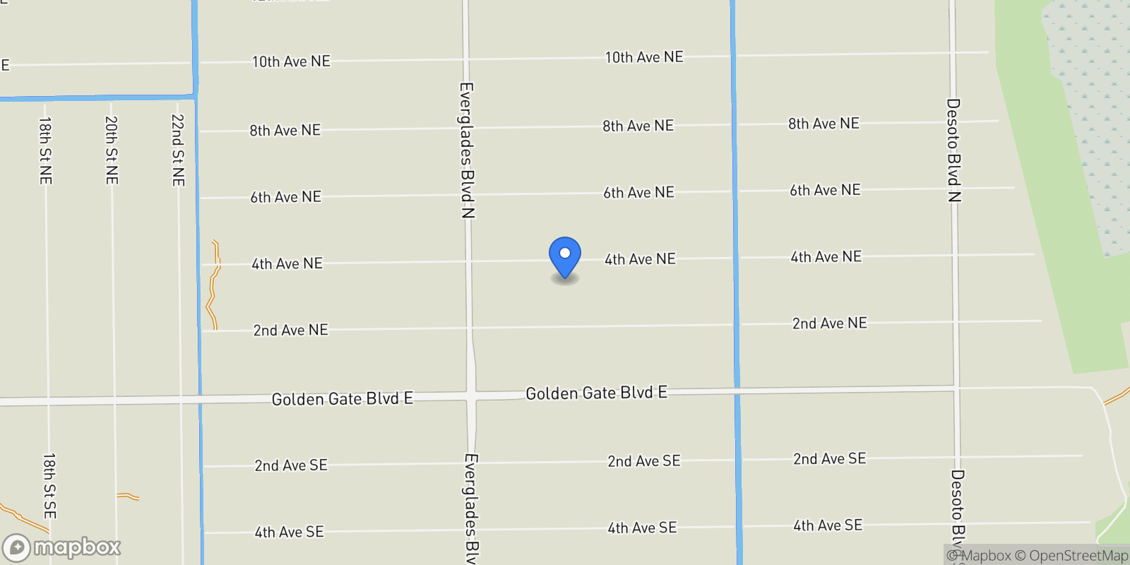 Map showing 3380 4th Avenue NE, Naples, FL 34120, Naples, Florida, United States.