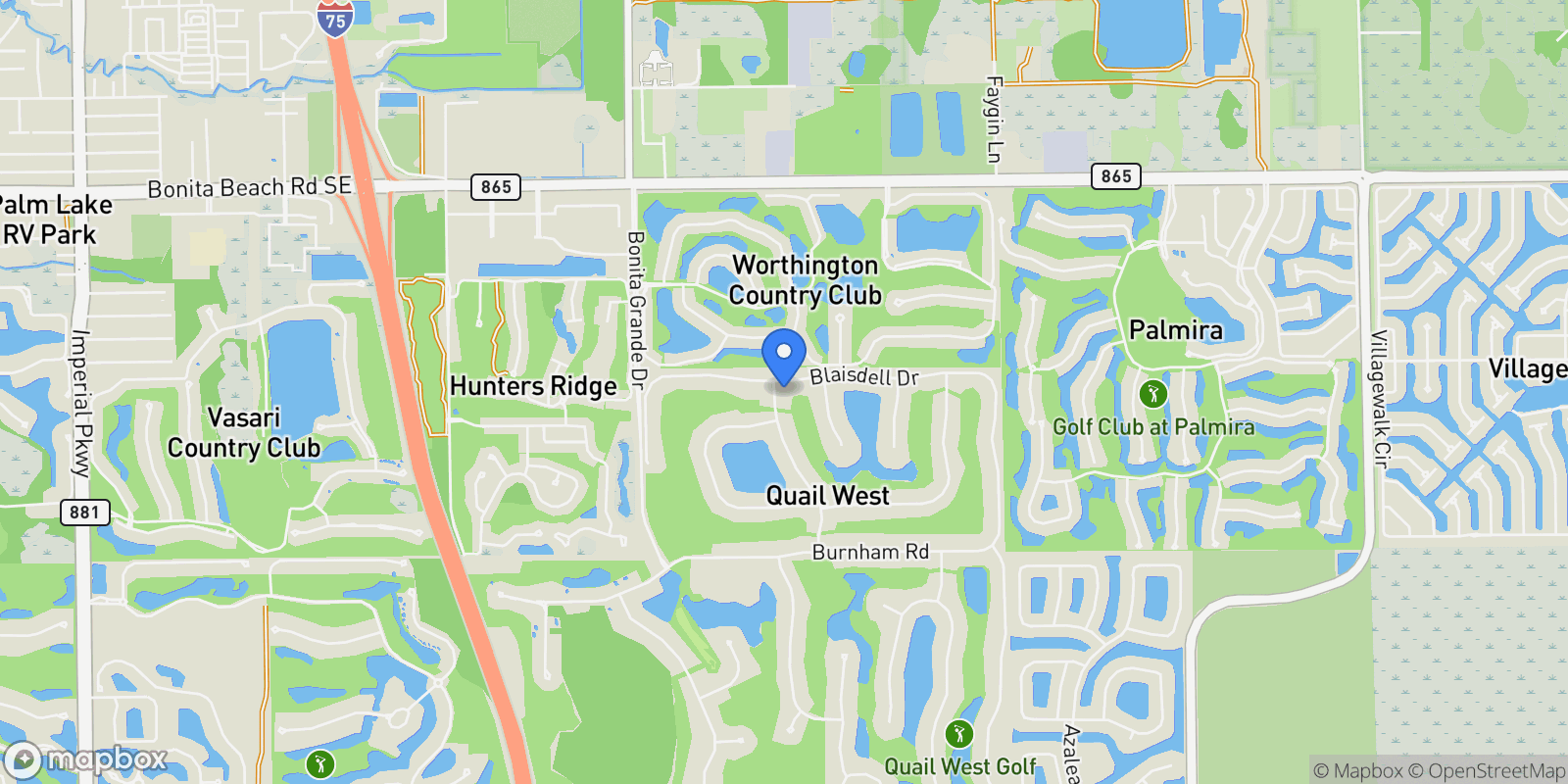 Map showing 28740 Blaisdell Drive, Naples, FL 34119, Naples, Florida, United States.