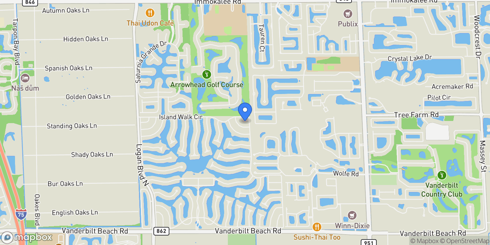 Map showing 4125 Tabago Lane, Naples, FL 34119, Naples, Florida, United States.