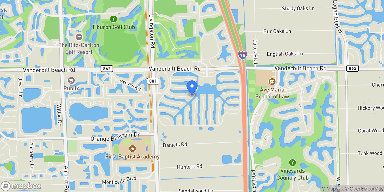Map showing 3394 Cerrito Court, Naples, FL 34109, Naples, Florida, United States.