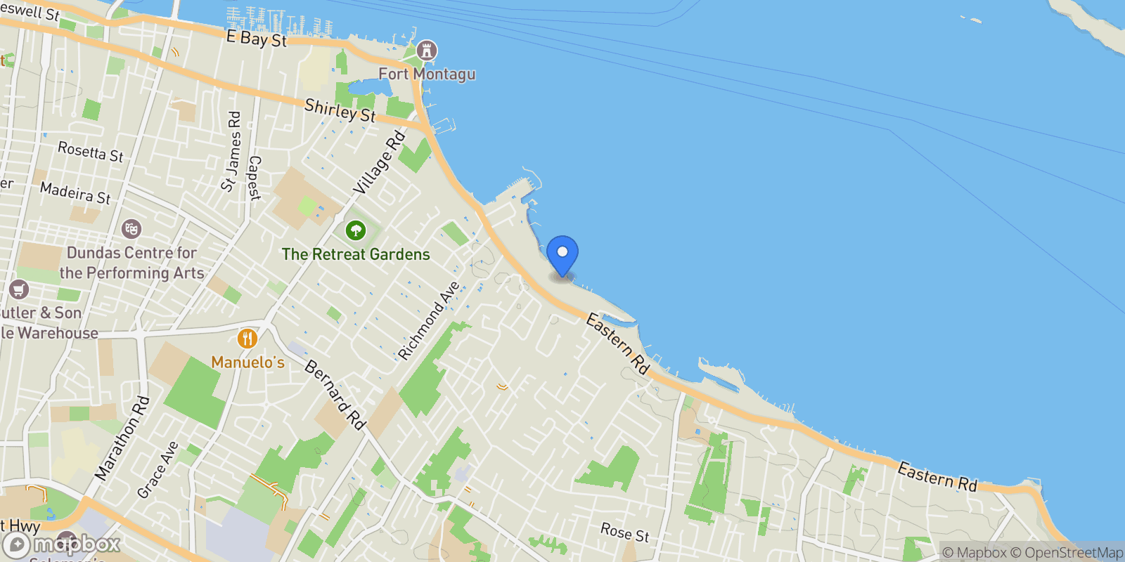 Map showing Half Moon House Eastern Road, Eastern Road, Nassau, New Providence, The Bahamas.