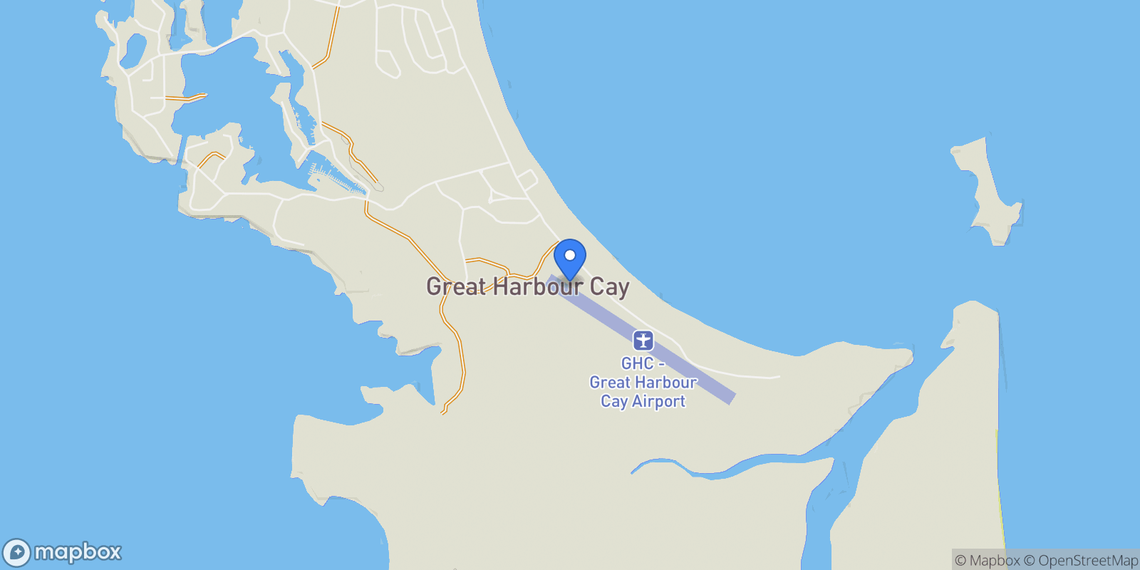 Map showing Haines Cay , Great Harbour Cay, BY, Great Harbour Cay, Berry Islands, The Bahamas.