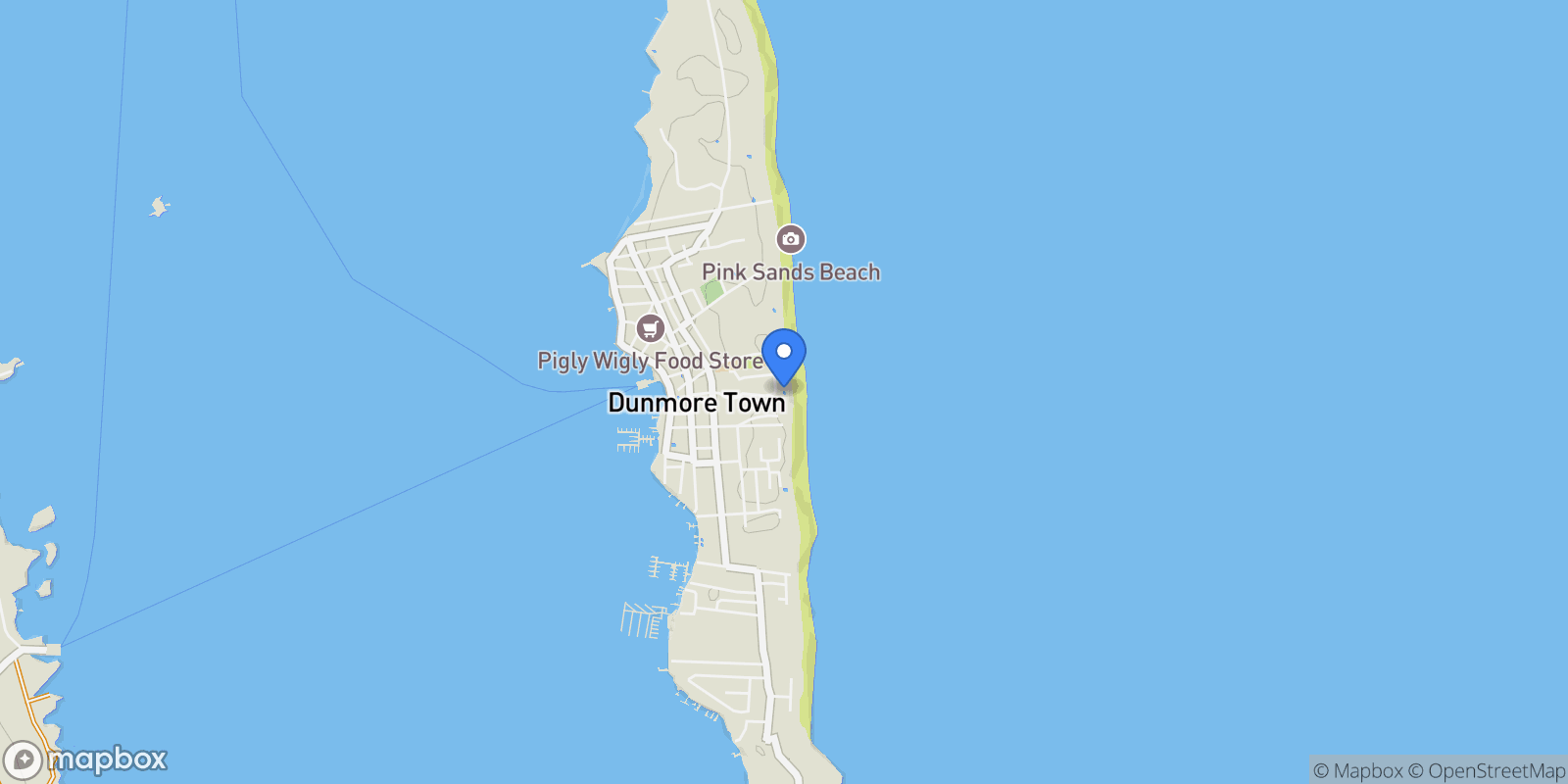 Map showing Runaway Hill , Harbour Island, Dunmore Town, Harbour Island, The Bahamas.