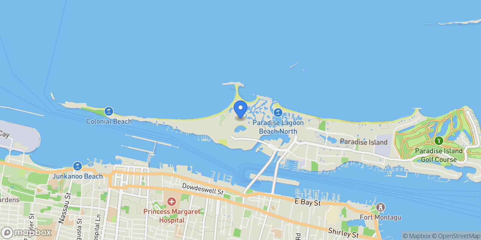 Map showing The Reef 20-922 & 924 One Casino Drive, Paradise Island, NP, Paradise Island, New Providence, The Bahamas.