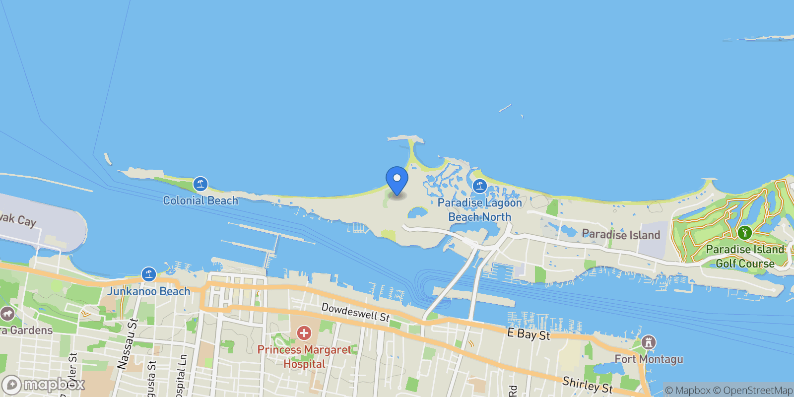 Map showing The Reef 6-922 & 924 One Casino Drive, Paradise Island, NP, Nassau, New Providence, The Bahamas.