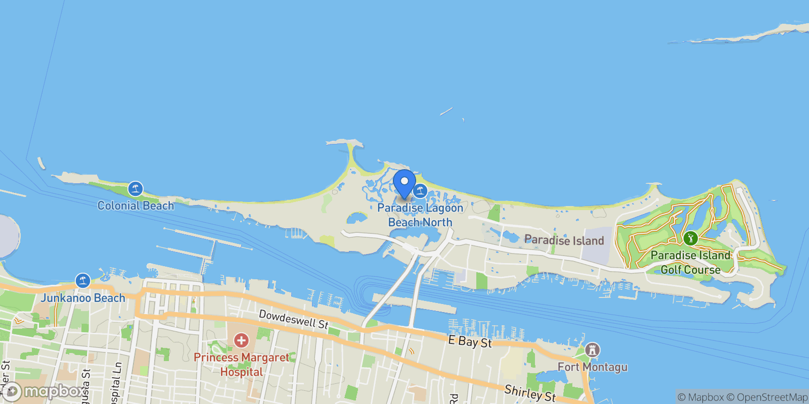 Map showing Reef 5-919 One Casino Drive, Paradise Island, NP, Paradise Island, New Providence, The Bahamas.
