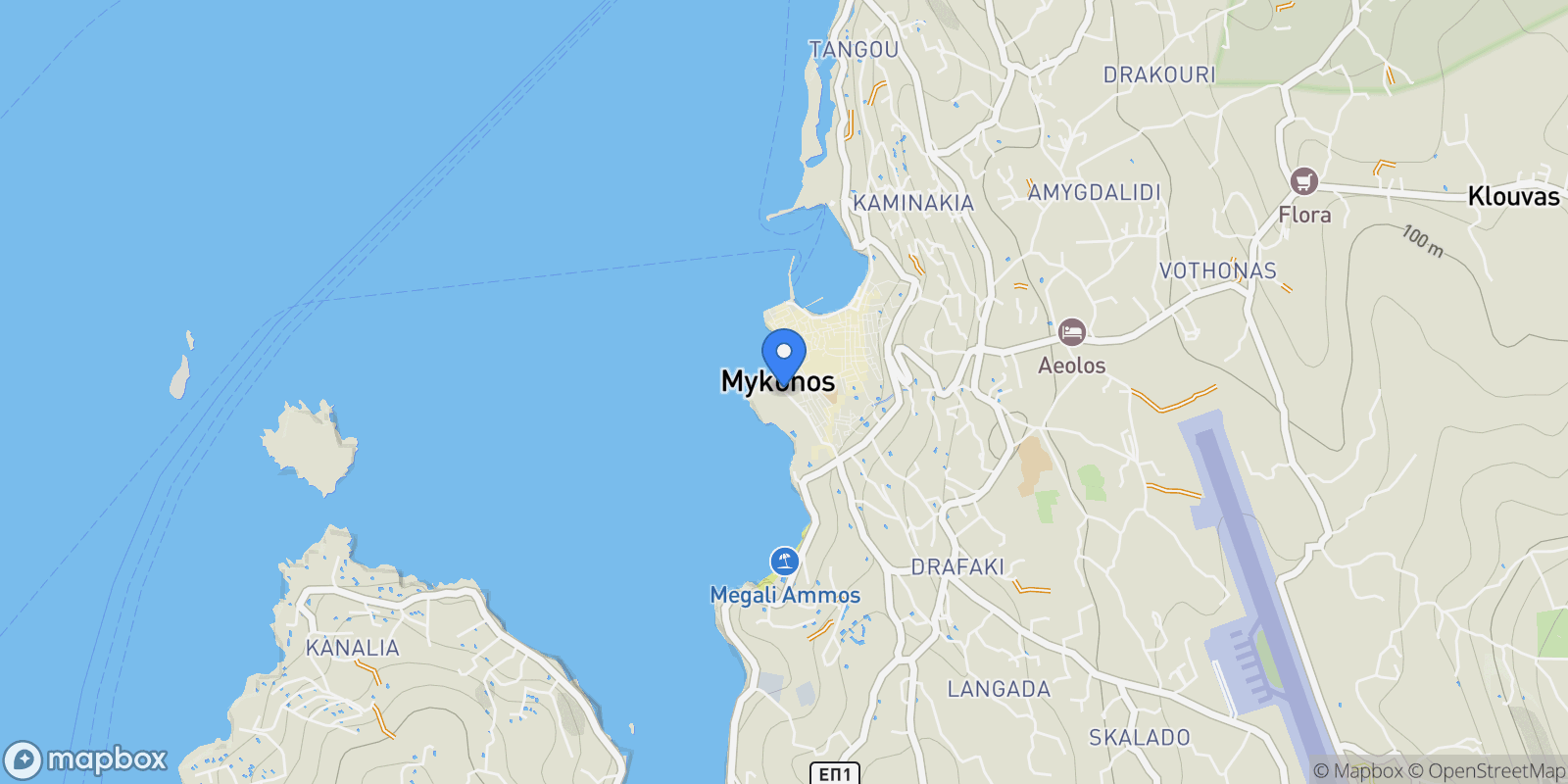 Map showing Mykonos 846 00, Greece, Mykonos, Aegean, Greece.