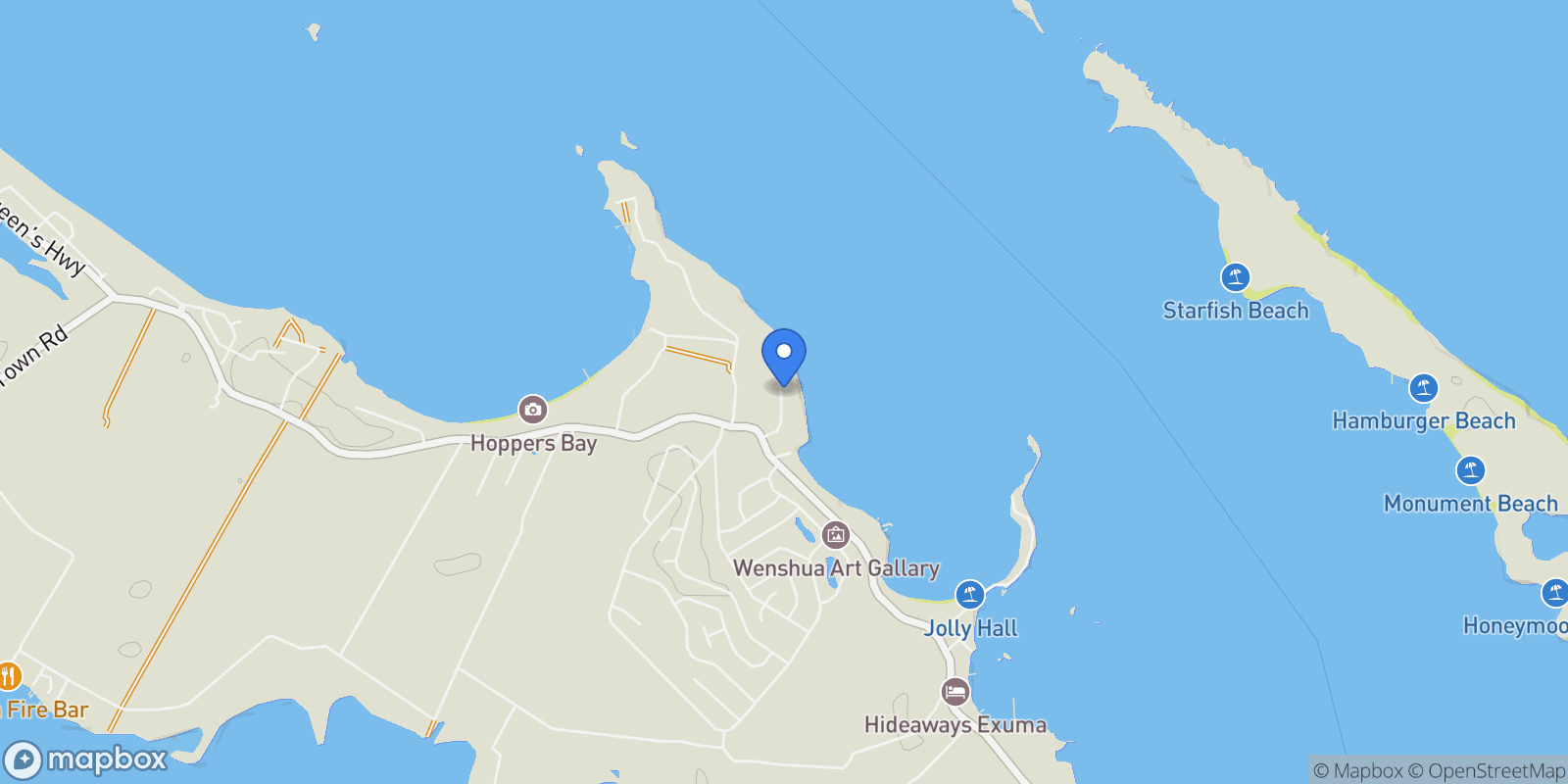 Map showing Vista Del Mar , Exuma Cays, EX, George Town, Exuma, The Bahamas.