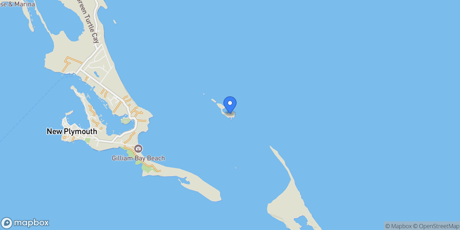 Map showing Island Oasis Private Island located near to Green Turtle Cay, Other Abaco, SS, Treasure Cay, Central Abaco, The Bahamas.