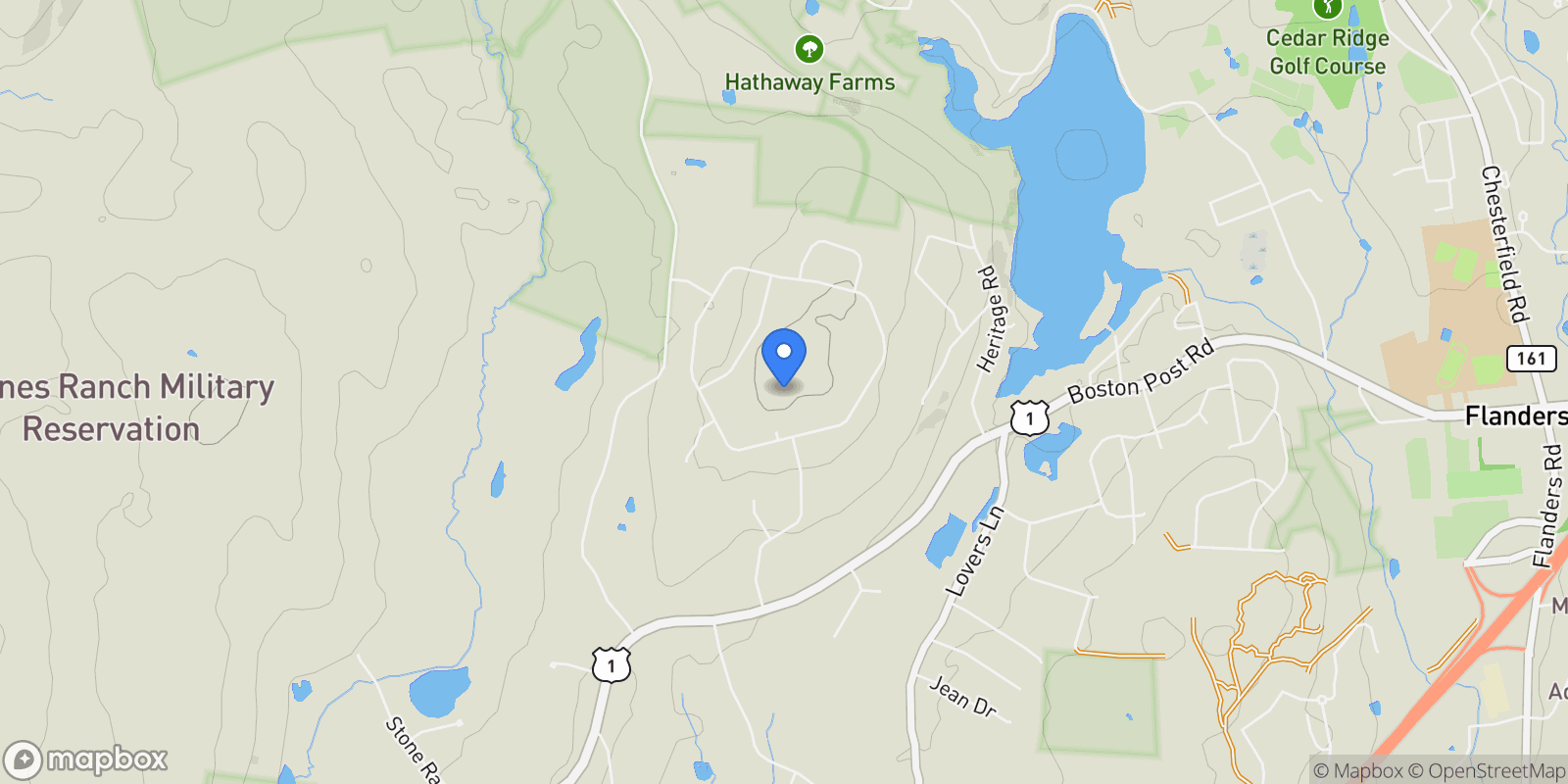 Map showing 11 Pumpkin Grove, East Lyme, Connecticut, United States.