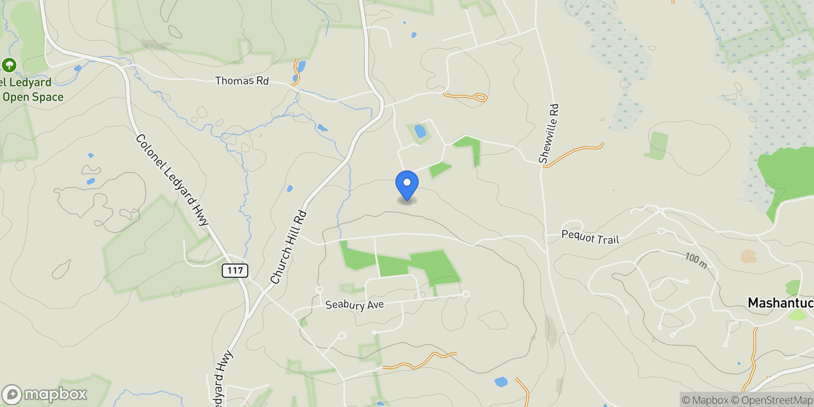 Map showing 10 Wicklow Turn, Ledyard, Connecticut, United States.