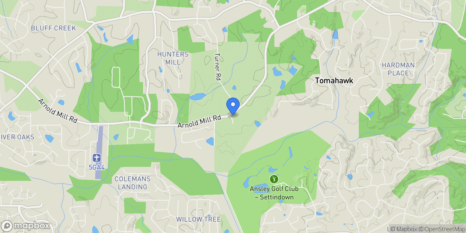 Map showing Woodstock, Georgia, United States.