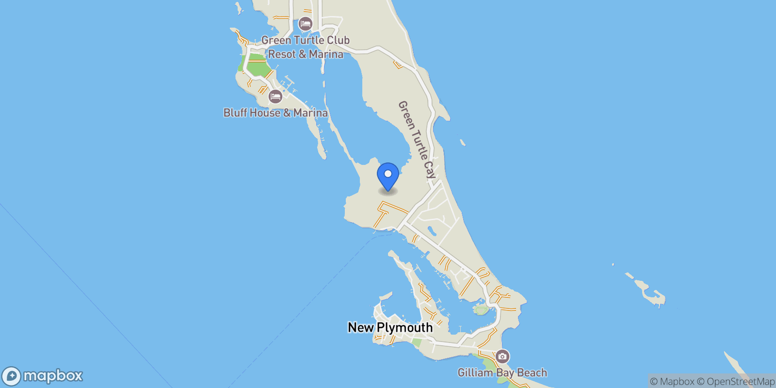 Map showing Green Turtle Cay Acreage For Sale, Green Turtle Cay, Abaco, GT, Blackwood Village, North Abaco, The Bahamas.
