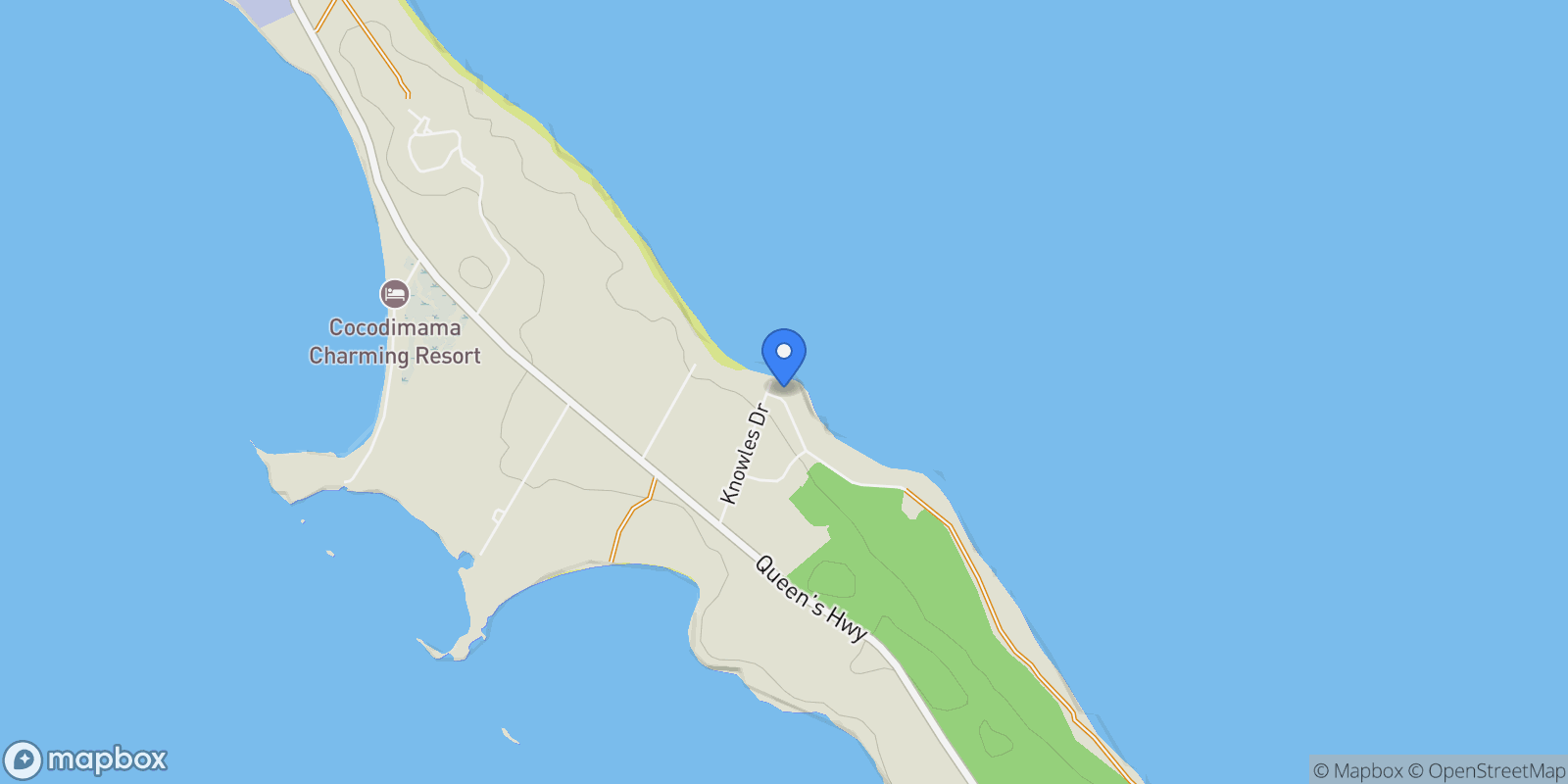 Map showing Eleuthera Oceanfront Resort, Governors Harbour, Eleuthera, Governor's Harbour, The Bahamas.