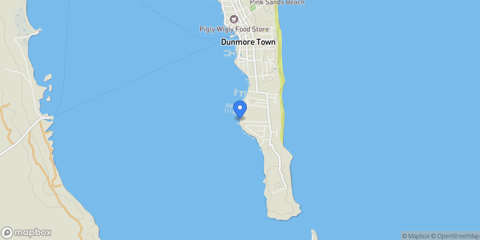 Map showing Harbour Island Waterfront Lot For Sale, Triana Shores, Harbour Island, HI, Dunmore Town, Harbour Island, The Bahamas.