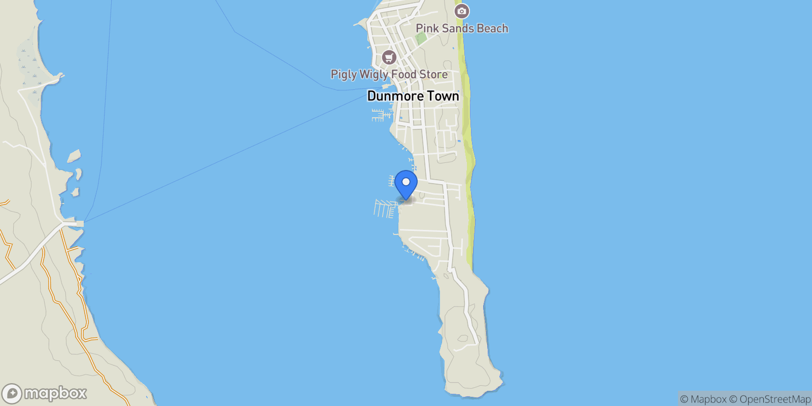 Map showing Harbour Island Waterfront Cottages, Triana Shores, Harbour Island, HI, Dunmore Town, Harbour Island, The Bahamas.