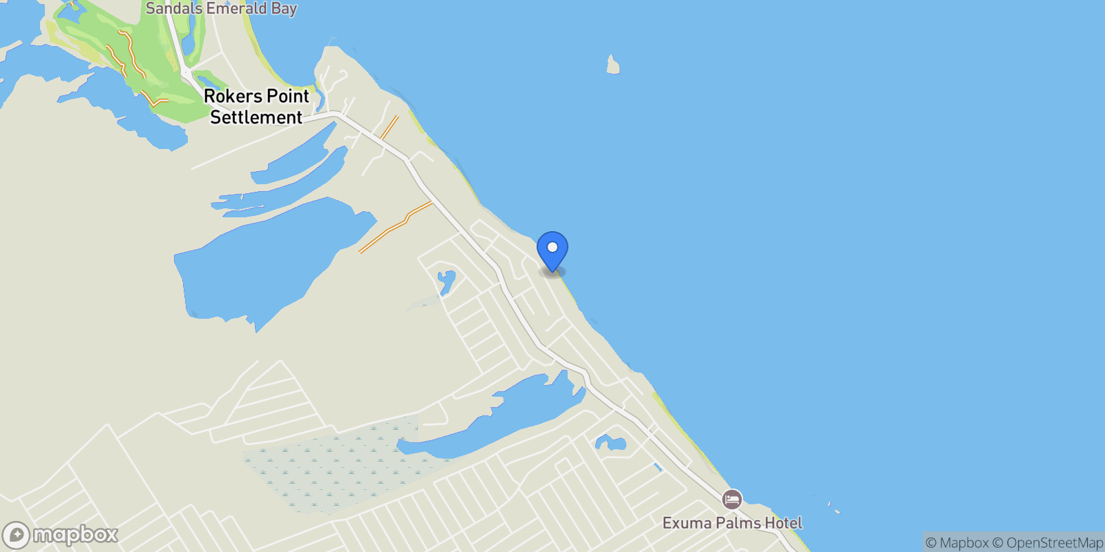 Map showing Exuma Beach Front Home, Exumas, EX, Farmer's Hill, Exuma, The Bahamas.