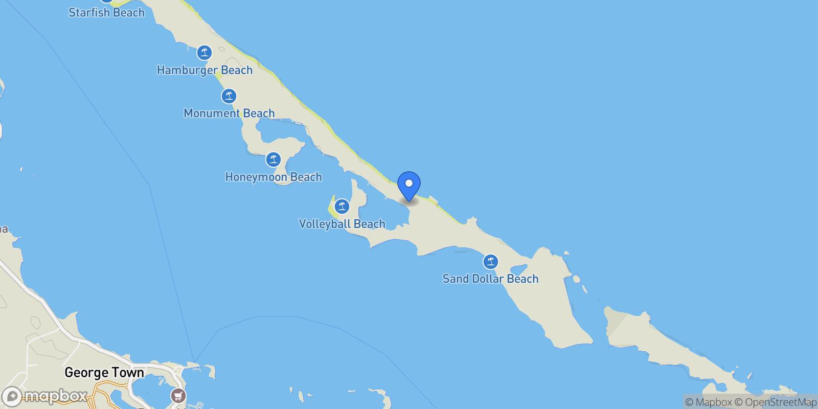 Map showing #28 Stocking Island, Exuma, EX, George Town, Exuma, The Bahamas.