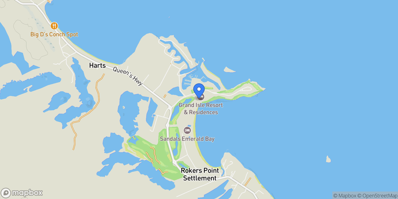 Map showing Villa 1111, Grands Isle Resort and Residences, Great Exuma, Emerald Bay, EX, Rokers Point Settlement, Exuma, The Bahamas.
