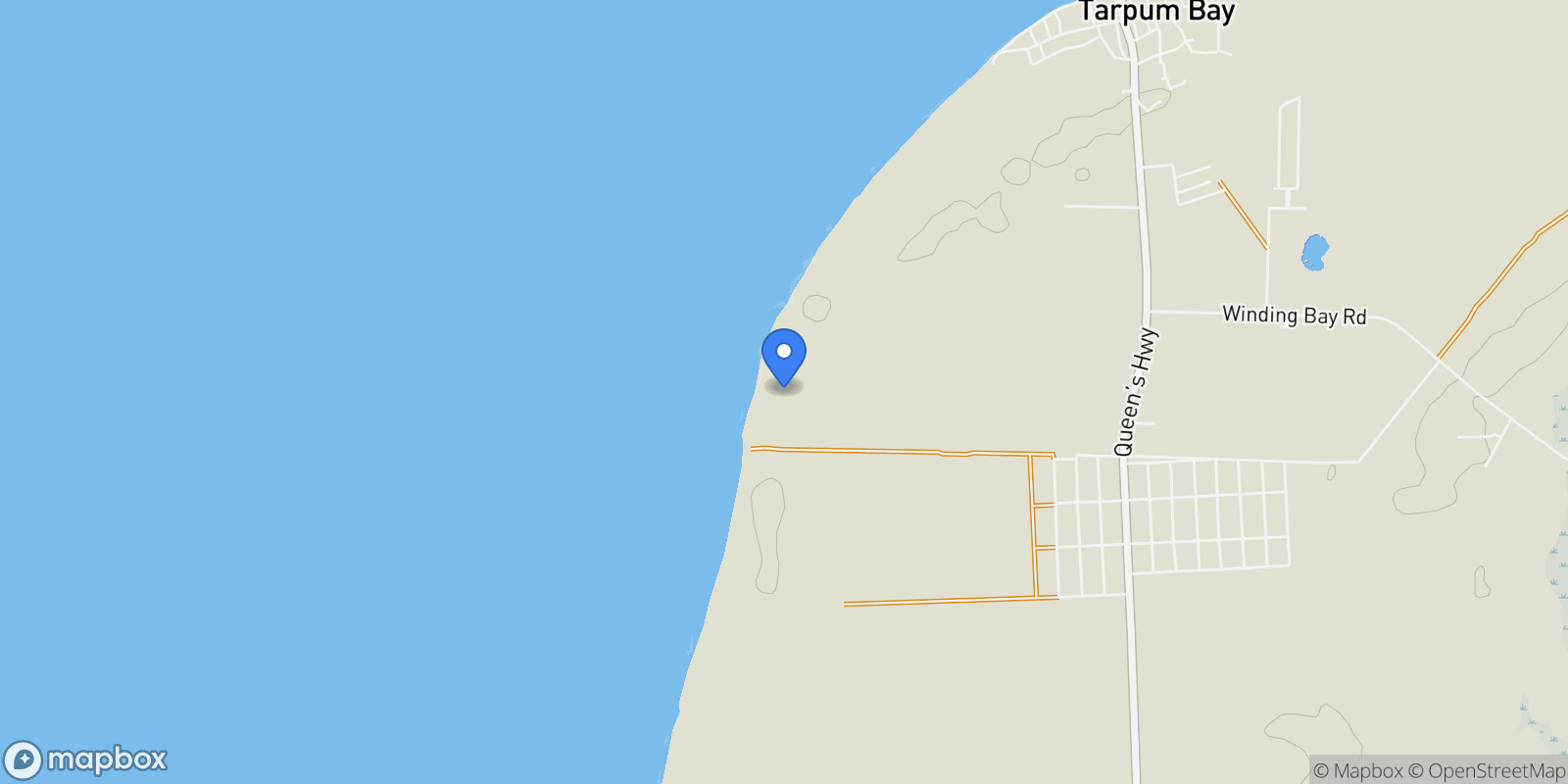 Map showing Tarpum Bay Waterfront Acreage, Eleuthera, Tarpum Bay, South Eleuthera, The Bahamas.