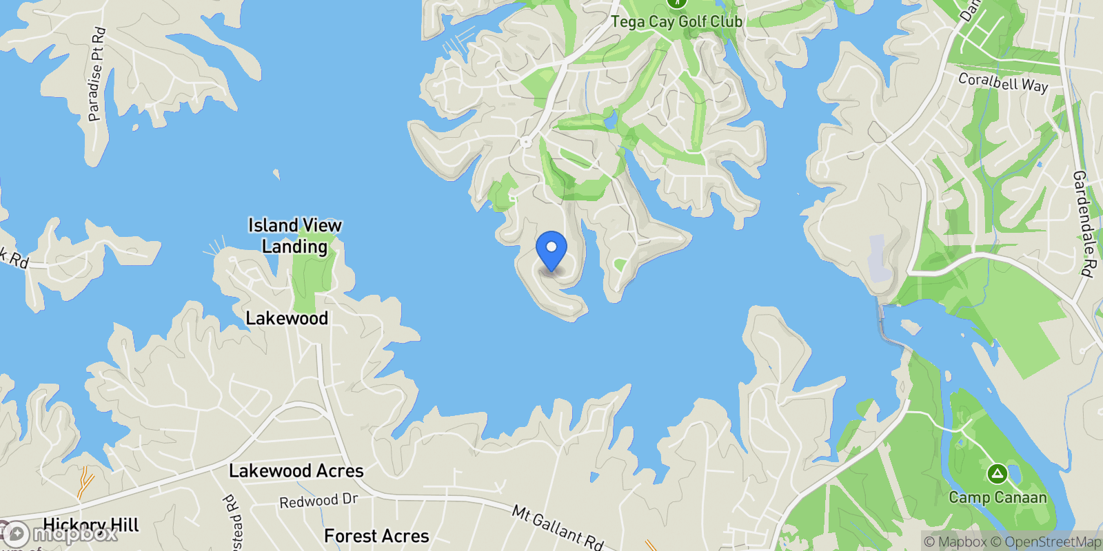 Map showing 19017 Kailua Circle, Tega Cay, SC 29708, Fort Mill, South Carolina, United States.