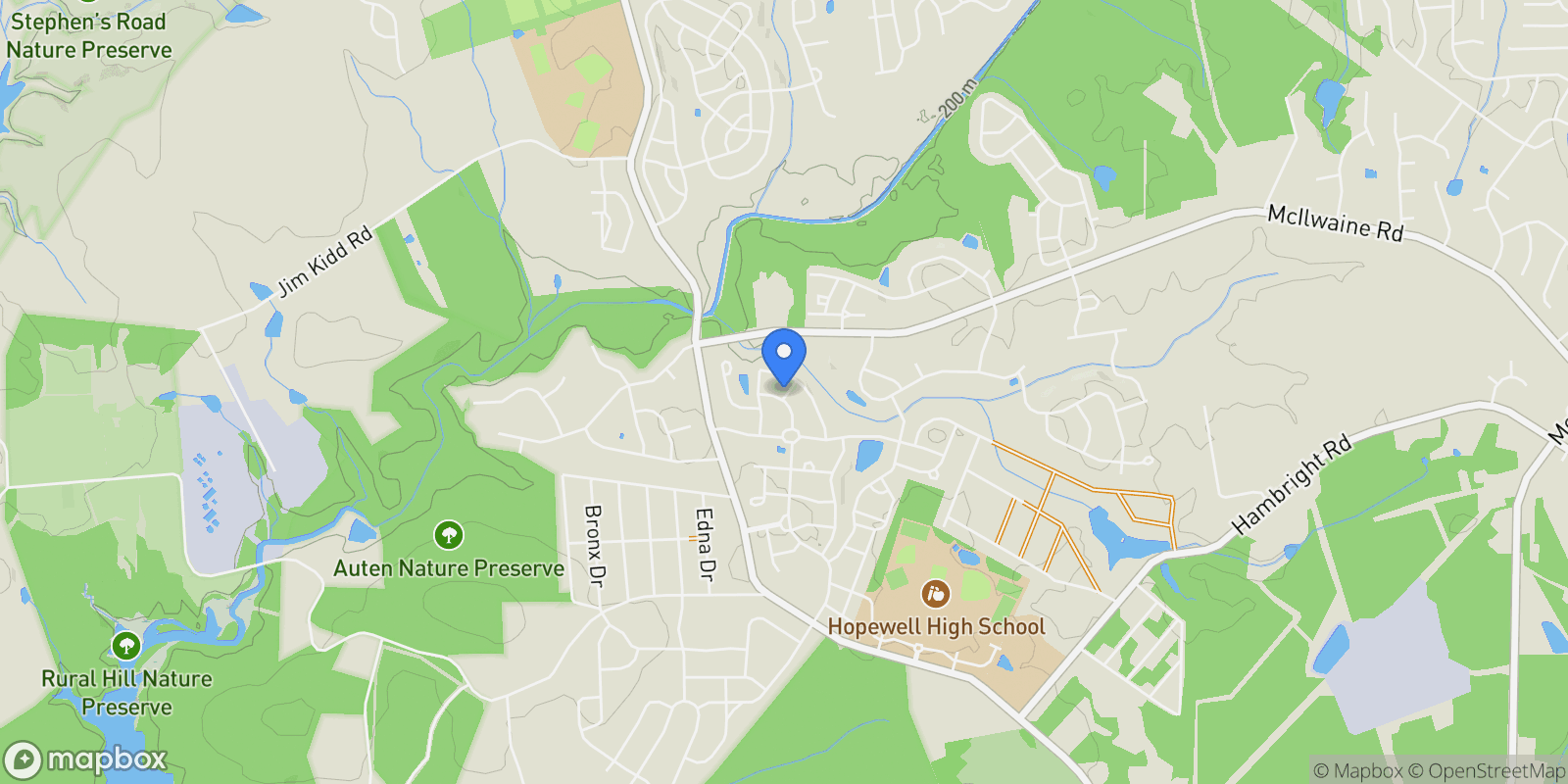 Map showing 7534 April Mist Trail, Huntersville, NC 28078, Huntersville, North Carolina, United States.