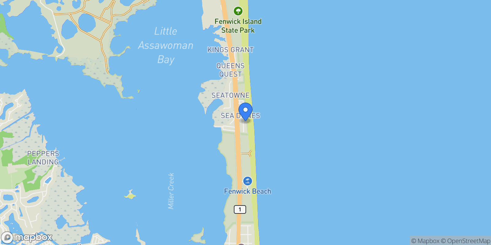 Map showing 37105 Ocean Park Lane, Fenwick Island, DE 19944, Fenwick Island, Delaware, United States.