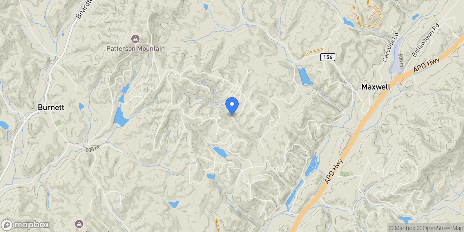 Map showing 125 Winding Creek Road, Blue Ridge, GA 30513, Cherry Log, Georgia, United States.