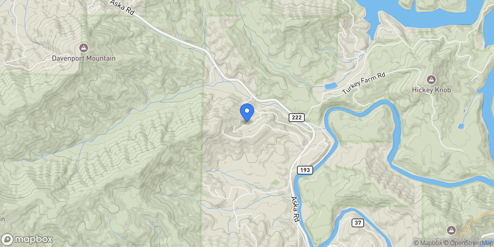 Map showing 260 Flat Creek Crossing, Blue Ridge, GA 30513, Blue Ridge, Georgia, United States.