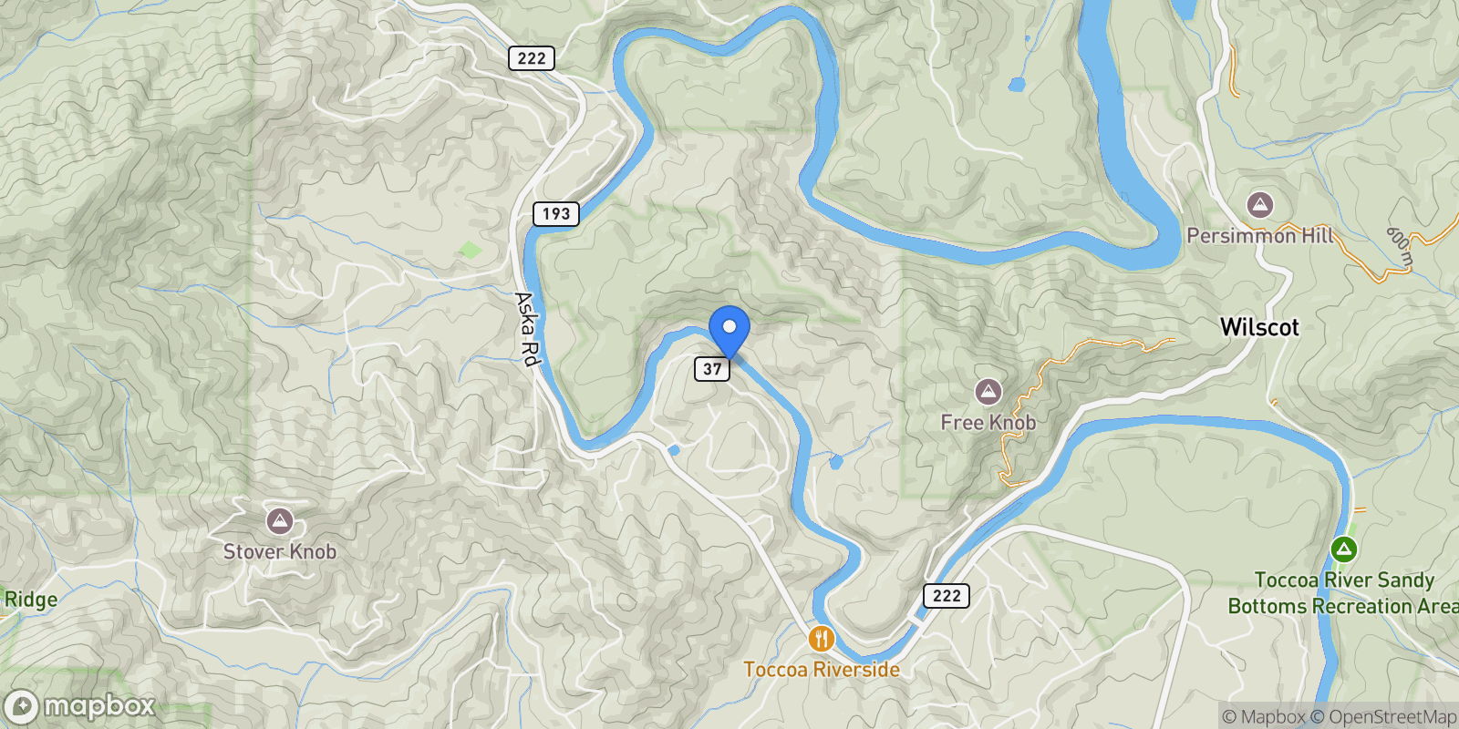 Map showing 730 Riverside Lane, Blue Ridge, GA 30513, Blue Ridge, Georgia, United States.