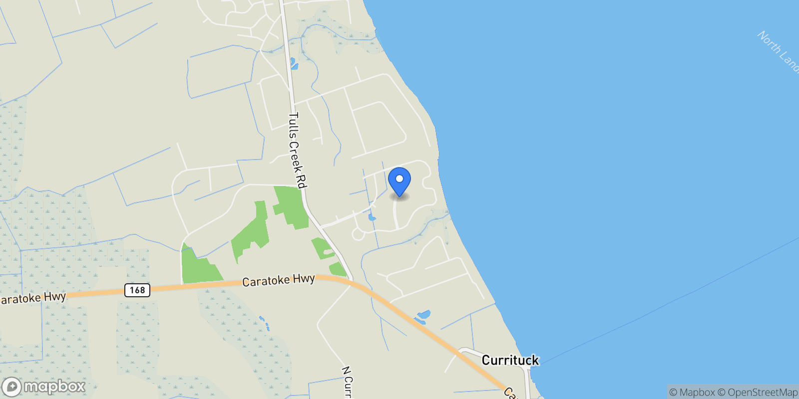 Map showing 113 Bayside Drive, Moyock, North Carolina, United States.