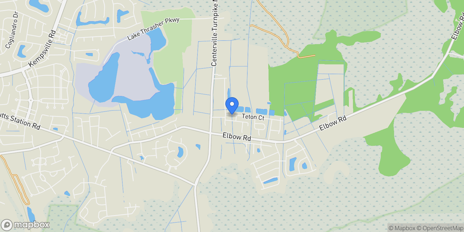 Map showing 1608 Banff Court, Chesapeake, Virginia, United States.
