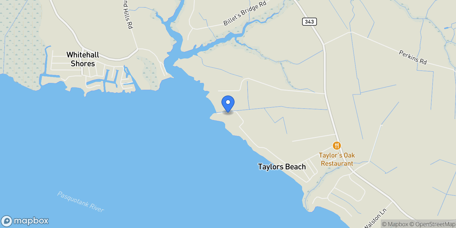 Map showing 123 Cooks Landing Road, Camden, North Carolina, United States.