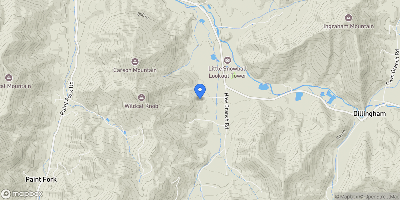Map showing 48 Open Range Drive, Barnardsville, NC 28709, Barnardsville, North Carolina, United States.